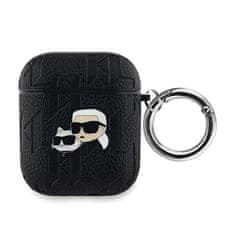 Karl Lagerfeld Karl Lagerfeld Monogram Karl &amp; Choupette Head - etui za AirPods 1/2 gen (črn)