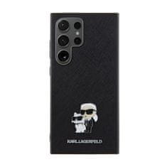 Karl Lagerfeld Karl Lagerfeld Saffiano Karl &amp; Choupette Metal Pin - Ohišje za Samsung Galaxy S24 Ultra (črno)