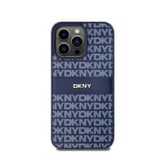 DKNY DKNY Usnjeno enoplastno ohišje s črto in kovinskim logotipom - ohišje za iPhone 15 Pro Max (modro)