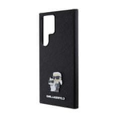 Karl Lagerfeld Karl Lagerfeld Saffiano Karl &amp; Choupette Metal Pin - Ohišje za Samsung Galaxy S24 Ultra (črno)