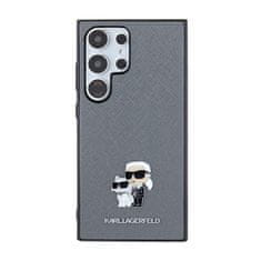 Karl Lagerfeld Karl Lagerfeld Saffiano Karl &amp; Choupette Metal Pin - Samsung Galaxy S24 Ultra Case (siv)