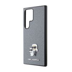 Karl Lagerfeld Karl Lagerfeld Saffiano Karl &amp; Choupette Metal Pin - Samsung Galaxy S24 Ultra Case (siv)