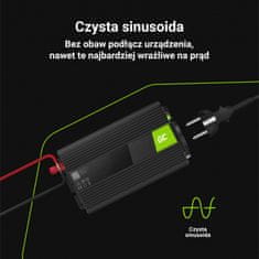 Green Cell Green Cell - Pretvornik napetosti Inverter 24V na 230V 1000W/2000W Čisti sinusni val