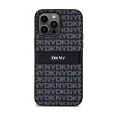 DKNY DKNY Usnjeno enoplastno ohišje s črto in kovinskim logotipom - ohišje za iPhone 14 Pro (črno)