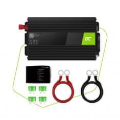 Green Cell Green Cell - Pretvornik napetosti Inverter 24V na 230V 1000W/2000W Čisti sinusni val