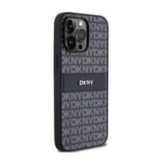 DKNY DKNY Usnjeno enoplastno ohišje s črto in kovinskim logotipom - ohišje za iPhone 14 Pro Max (črno)