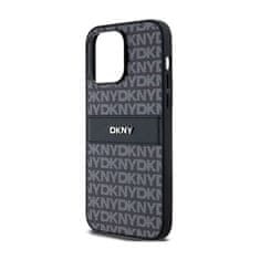 DKNY DKNY Usnjeno enoplastno ohišje s črto in kovinskim logotipom - ohišje za iPhone 14 Pro Max (črno)