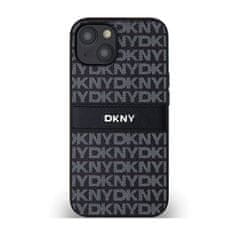 DKNY DKNY Usnjeno enoplastno ohišje s črto in kovinskim logotipom - ohišje za iPhone 14 / 15 / 13 (črno)