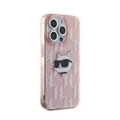 Karl Lagerfeld Karl Lagerfeld IML Choupette Head &amp; Monogram - Ohišje za iPhone 15 Pro (roza)