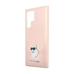 Karl Lagerfeld Karl Lagerfeld Silikonski kovinski zatič Choupette - Samsung Galaxy S24 Ultra Case (roza)