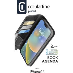 CellularLine Cellularline Book Agenda - etui za iPhone 14 s prevleko MICROBAN (črn)