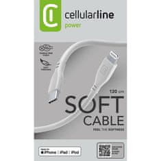 CellularLine Cellularline Soft Cable - kabel USB-C z Lightningom s certifikatom MFi 1,2 m (siv)