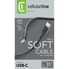 CellularLine Cellularline Soft Cable - Kabel USB-C z USB-C 1,2 m (črn)