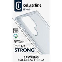 CellularLine Cellularline Clear Strong - Ohišje za Samsung Galaxy S23 Ultra s protimikrobno zaščito (prozorno)