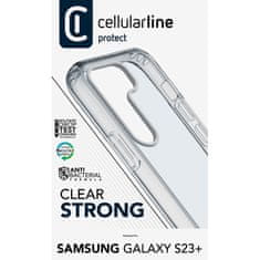 CellularLine Cellularline Clear Strong - Ohišje za Samsung Galaxy S23+ s protimikrobno zaščito (prozorno)