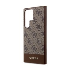 Guess Guess 4G Bottom Stripe Metal Logo Collection - Ohišje za Samsung Galaxy S24 Ultra (rjavo)