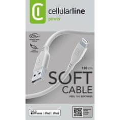 CellularLine Cellularline Soft Cable - kabel USB-A z Lightning MFi certifikatom 1,2 m (siv)