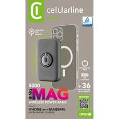 CellularLine Cellularline Ring MAG 5000 - 5000 mAh 7,5W indukcijska MagSafe power banka s stojalom (črna)