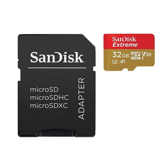 SanDisk SanDisk Extreme microSDHC - 32 GB pomnilniška kartica A1 V30 UHS-I U3 100/60 MB/s z adapterjem