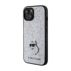 Karl Lagerfeld Karl Lagerfeld Fixed Glitter Choupette Logo Metal Pin - iPhone 15 / 14 / 13 Case (silver)