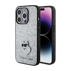 Karl Lagerfeld Karl Lagerfeld Fixed Glitter Choupette Logo Metal Pin - iPhone 15 Pro Case (srebrn)