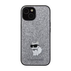 Karl Lagerfeld Karl Lagerfeld Fixed Glitter Choupette Logo Metal Pin - iPhone 15 / 14 / 13 Case (silver)