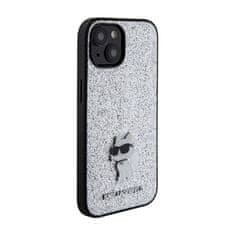 Karl Lagerfeld Karl Lagerfeld Fixed Glitter Choupette Logo Metal Pin - iPhone 15 / 14 / 13 Case (silver)