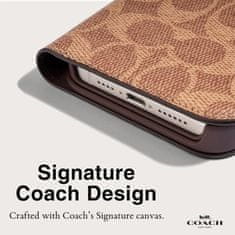 Coach Ohišje Coach Folio Signature C - ohišje 2-v-1 z ovitkom za iPhone 15 Pro (Tan)