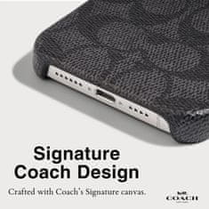 Coach Ohišje Coach Slim Wrap Signature C - Ohišje za iPhone 15 Pro (oglje)