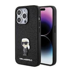 Karl Lagerfeld Karl Lagerfeld Kovinska priponka z ikoničnim logotipom - Ohišje za iPhone 15 Pro Max (črno)