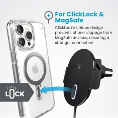 Speck Speck Charging Vent Mount + ClickLock - Uchwyt samochodowy z ładowaniem bezprzewodowym MagSafe (czarny)