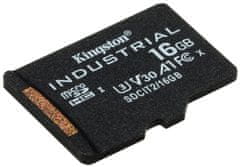 Kingston 16 GB microSDHC / Industrial Temp / UHS-I / U3 / brez adapterja