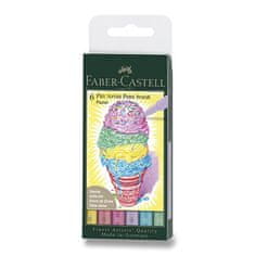 Faber-Castell Marker Pitt Artist Pen Brush 6 kosov, pastelne barve