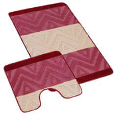 SET BANYAS 60x100 + 60x50 cm - z obrobo - set 60x100, 60x50 cm - Chevron burgundske barve