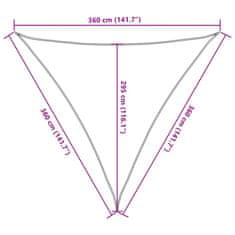 Vidaxl Senčno jadro HDPE trikotno 3,6x3,6x3,6 m bele barve