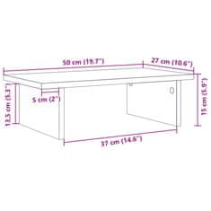 Vidaxl Stojalo za monitor dimljeni hrast 50x27x15 cm inženirski les