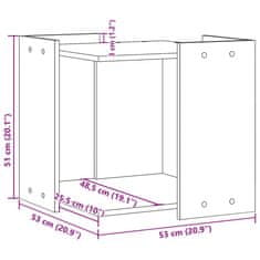 Vidaxl Omara za mačje stranišče sonoma hrast 53x53x51 cm inž. les