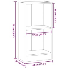 Vidaxl Knjižna omara starinski les 40x24x76 cm inženirski les