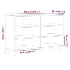 Vidaxl Komoda artisan hrast 103,5x35x70 cm inženirski les