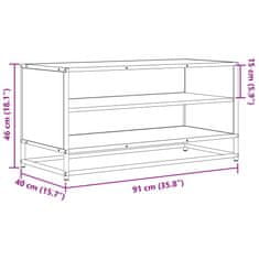 Vidaxl TV omarica sonoma hrast 91x40x46 cm inženirski les in kovina