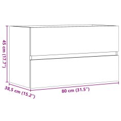 Vidaxl Kopalniška viseča omarica starinski les 80x38,5x45 cm inž. les