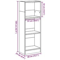 Vidaxl Knjižna omara dimljeni hrast 40x24x109 cm inženirski les