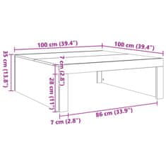 Vidaxl Klubska mizica artisan hrast 100x100x35 cm inženirski les