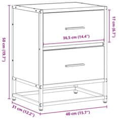 Vidaxl Nočna omarica 2 kosa črna 40x31x50 cm inženirski les