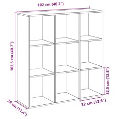 Vidaxl Pregrada s knjižno omaro bela 102x29x103,5 cm inženirski les