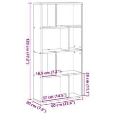 Vidaxl Knjižna omara črna 60x20x120 cm inženirski les