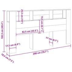 Vidaxl Vzglavna omarica artisan hrast 200x18,5x102,5 cm inženirski les