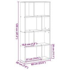 Vidaxl Knjižna omara starinski les 60x20x120 cm inženirski les