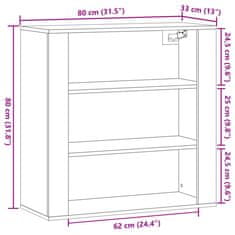 Vidaxl Stenska omarica artisian hrast 80x33x80 cm inženirski les