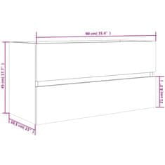 Vidaxl Omarica za umivalnik rjavi hrast 90x38,5x45 cm inženirski les